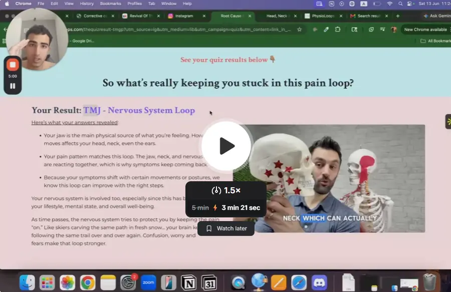 Loom video walkthrough with a play button over a results page